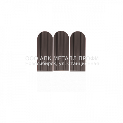 Металлический штакетник Премиум - 8017/8017 Коричневый двусторонний полиэстер купить в Новосибирске - АПК Металл Профи
