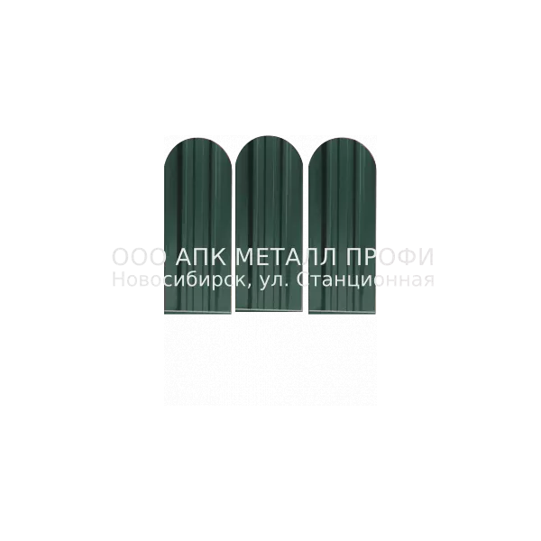 Металлический штакетник Премиум   -  6005 Зеленый мох полиэстер купить в Новосибирске - АПК Металл Профи
